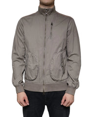 Armani Jeans Brown Cotton Full Zip Bomber Logo Jacket - IT48 | M - Bomber Jackets
