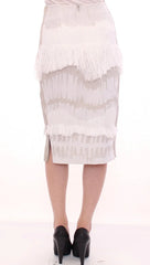 Arzu Kaprol White Acrylic Straight Pencil Skirt - IT40|S - Skirts