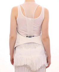 Arzu Kaprol White Lashes Open Back Vest Jacket - IT40|S - Vests