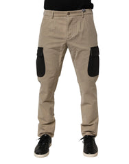 AT.P.CO Beige Mid Waist Skinny Men Cargo Chino Trouser Pants - W50 - Cargo Pants
