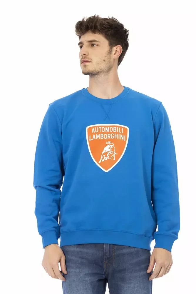 Automobili Lamborghini Blue Cotton Men Sweater - XXL - Sweatshirts