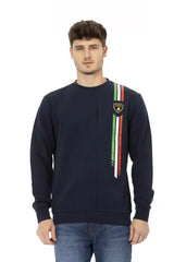 Automobili Lamborghini Blue Cotton Men’s Sweater - Sweatshirts