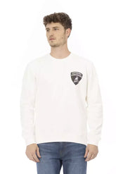 Automobili Lamborghini White Cotton Men’s Sweater - Sweatshirts