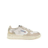 Autry Beige Leather Low Top Sneakers