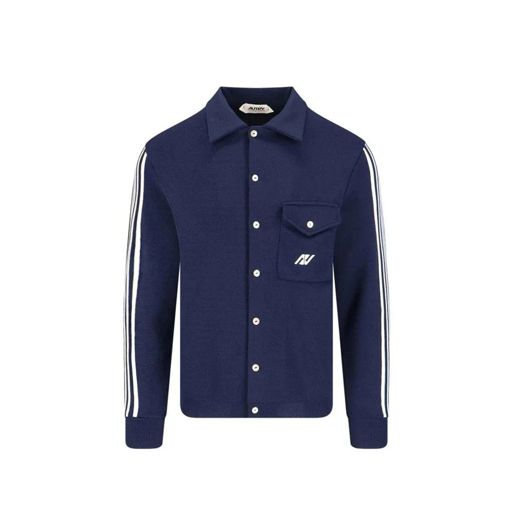 Autry Blue Nylon Cardigan