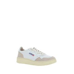 Autry White Calf Leather Bos Taurus Low Top Sneakers