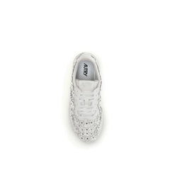 Autry White Calf Leather Bos Taurus Low Top Sneakers