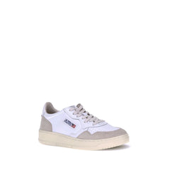 Autry White Calf Leather Bos Taurus Low Top Sneakers