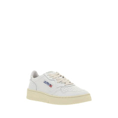Autry White Calf Leather Bos Taurus Low Top Sneakers - EU37/US7