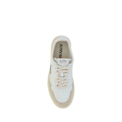 Autry White Calf Leather Bos Taurus Low Top Sneakers - EU38/US8