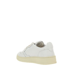 Autry White Calf Leather Bos Taurus Low Top Sneakers - EU40/US7