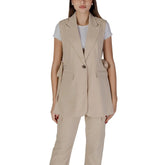 B.Young Beige Polyester Waistcoat - Vests