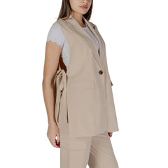 B.Young Beige Polyester Waistcoat - Vests