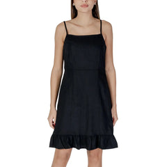 B.Young Black Linen Midi - Dresses