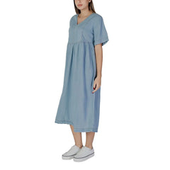 B.Young Light Blue Cotton Long - Dresses