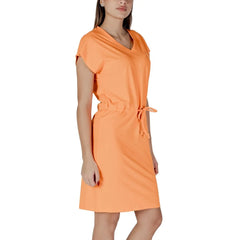 B.Young Orange Cotton Midi - Dresses