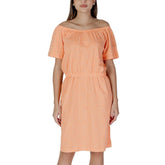 B.Young Orange Cotton Short - Dresses