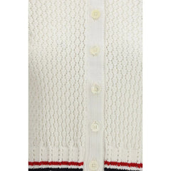 Thom Browne White Cotton Polo Shirt