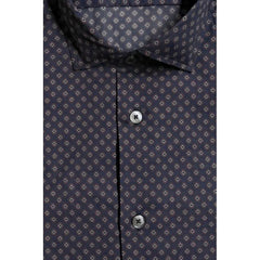 Bagutta Blue Cotton Men’s Slim Fit Shirt - Shirts