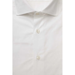 Bagutta White Cotton Men’s Shirt Slim Fit With French Collar - Shirts