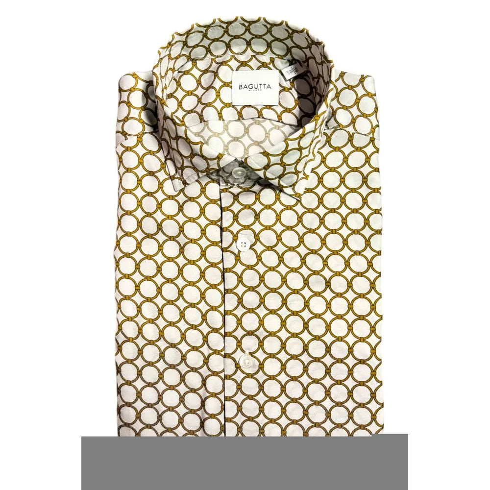 Bagutta White Viscose Men Shirt - Shirts
