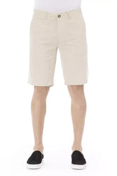 Baldinini Trend Beige Cotton Men Bermuda Short - IT48 | M - Bermudas