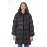 Baldinini Trend Black Nylon Women Jacket - 3XL - Puffer Jackets