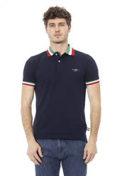 Baldinini Trend Blue Cotton Men Polo Shirt - Polos