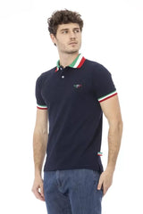 Baldinini Trend Blue Cotton Men Polo Shirt - Polos