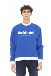 Baldinini Trend Blue Cotton Men Sweater - Sweatshirts