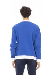 Baldinini Trend Blue Cotton Men Sweater - Sweatshirts