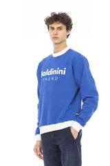Baldinini Trend Blue Cotton Men Sweater - Sweatshirts
