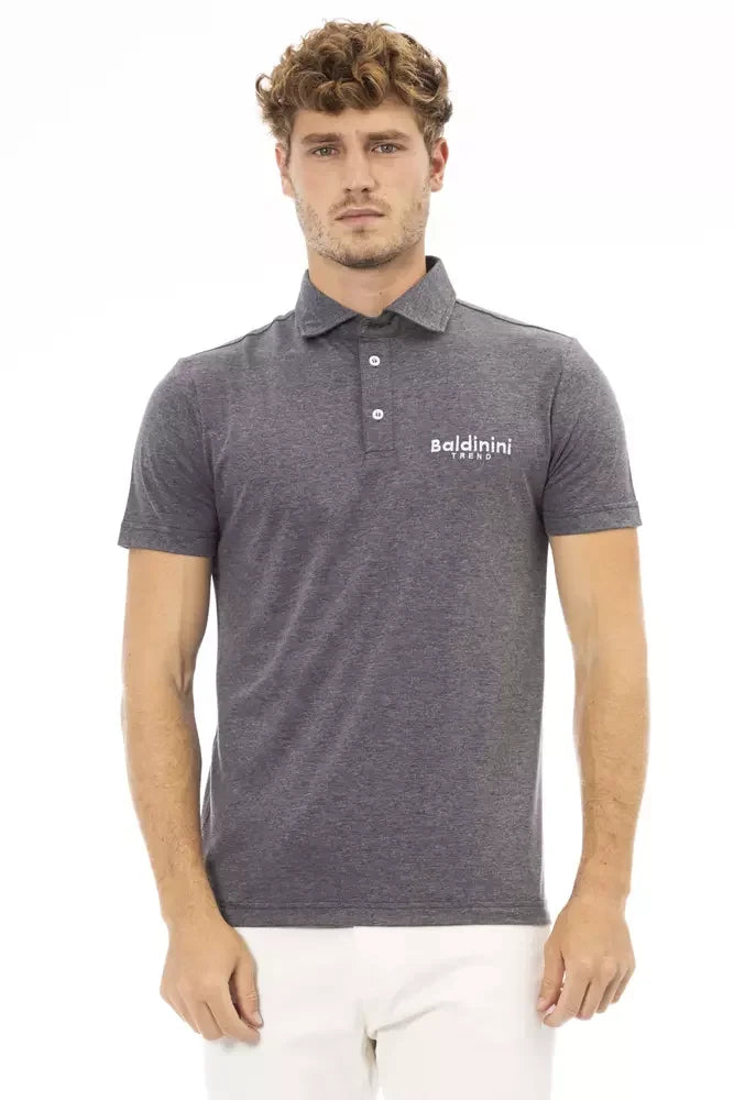 Baldinini Trend Gray Cotton Men Polo Shirt - Polos