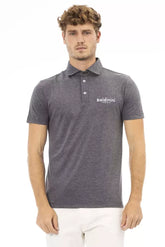 Baldinini Trend Gray Cotton Men Polo Shirt - Polos