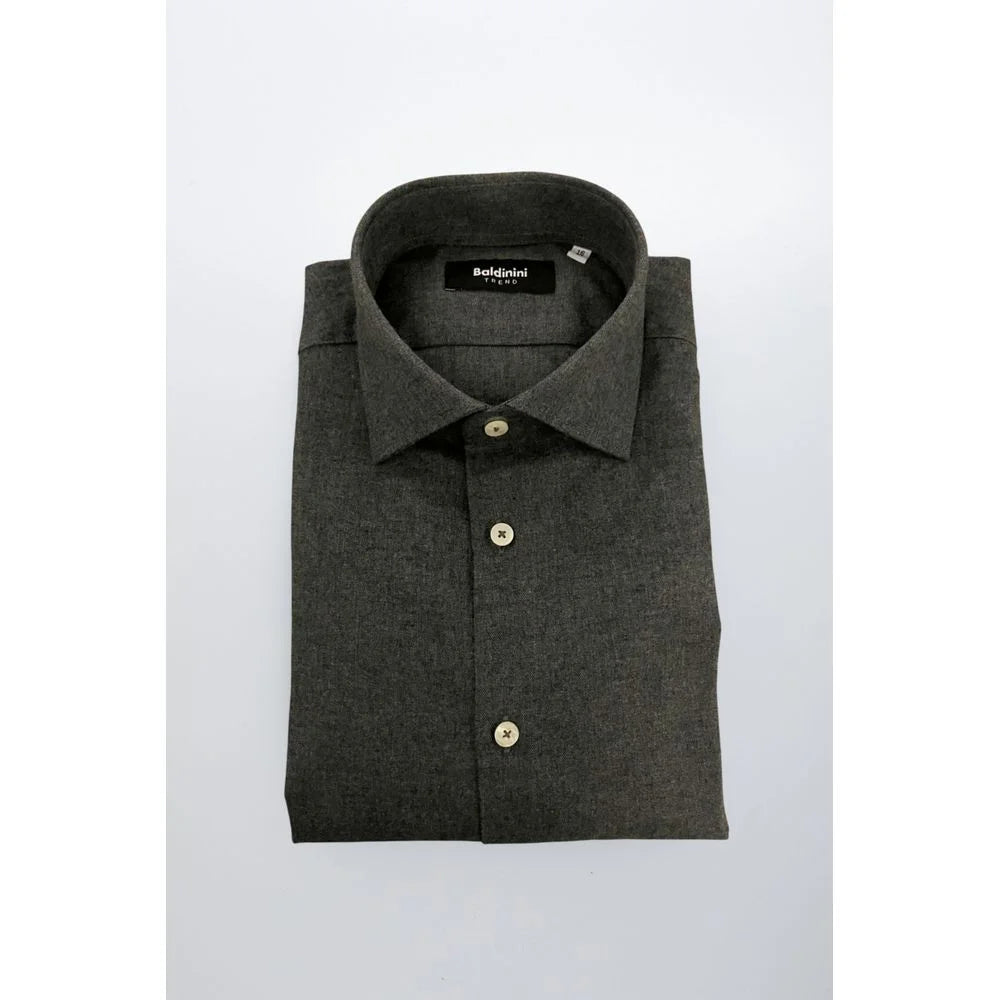 Baldinini Trend Gray Cotton Men Shirt