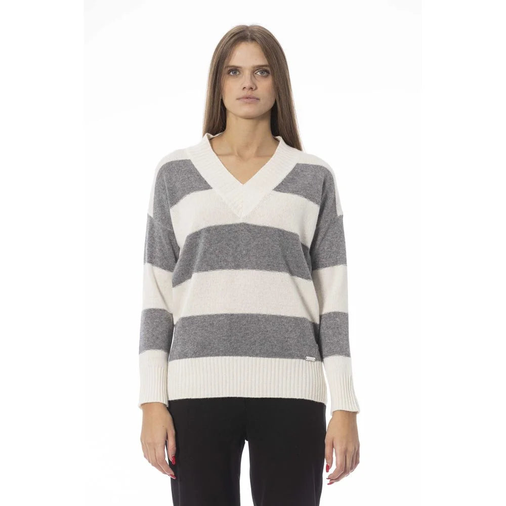 Baldinini Trend Gray Wool Women Sweater - M - Sweaters