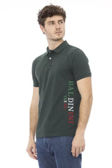 Baldinini Trend Green Cotton Men Polo Shirt - Polos