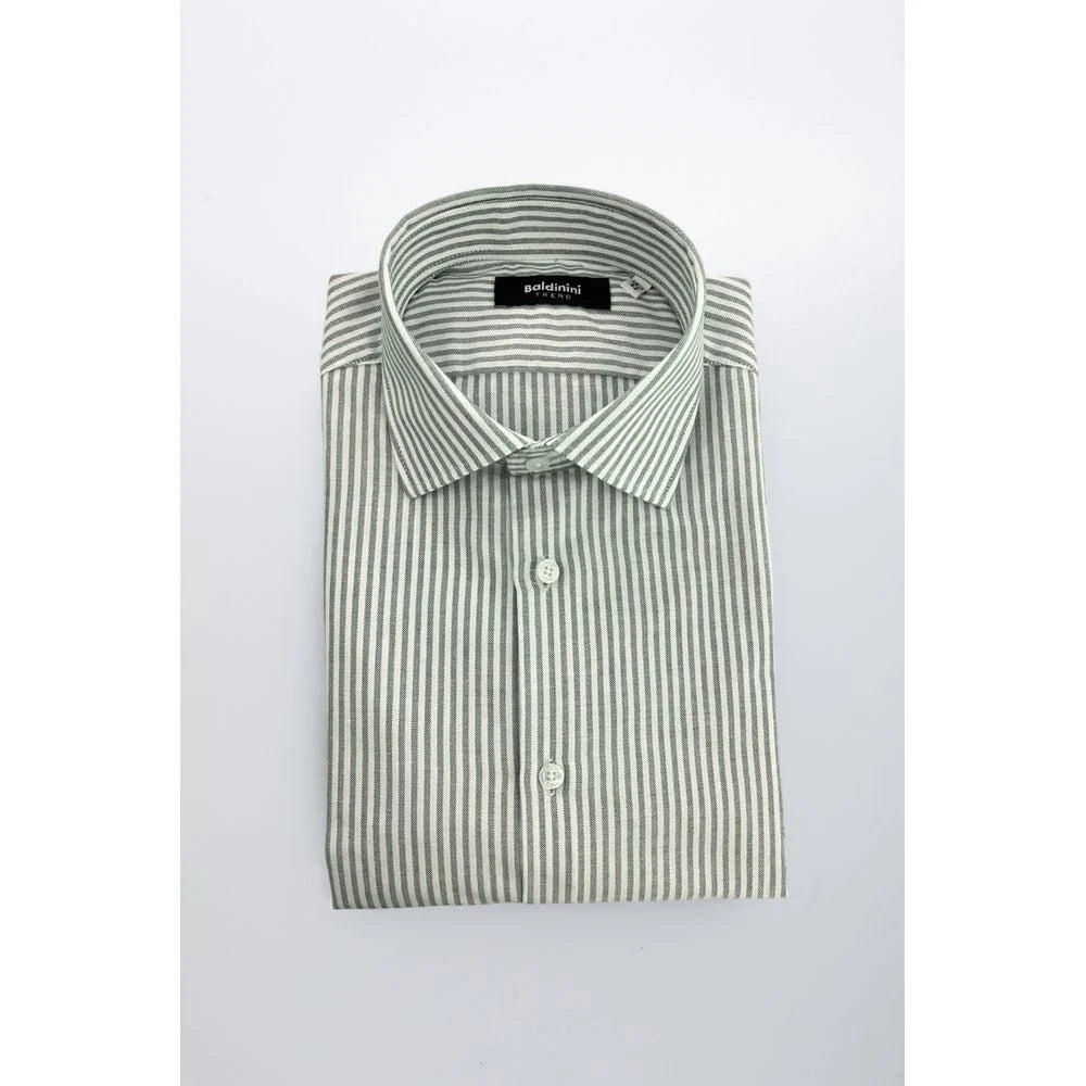 Baldinini Trend Green Cotton Men Shirt