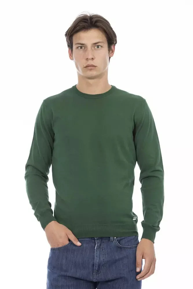 Baldinini Trend Green Cotton Men Sweater - XXL - Sweaters