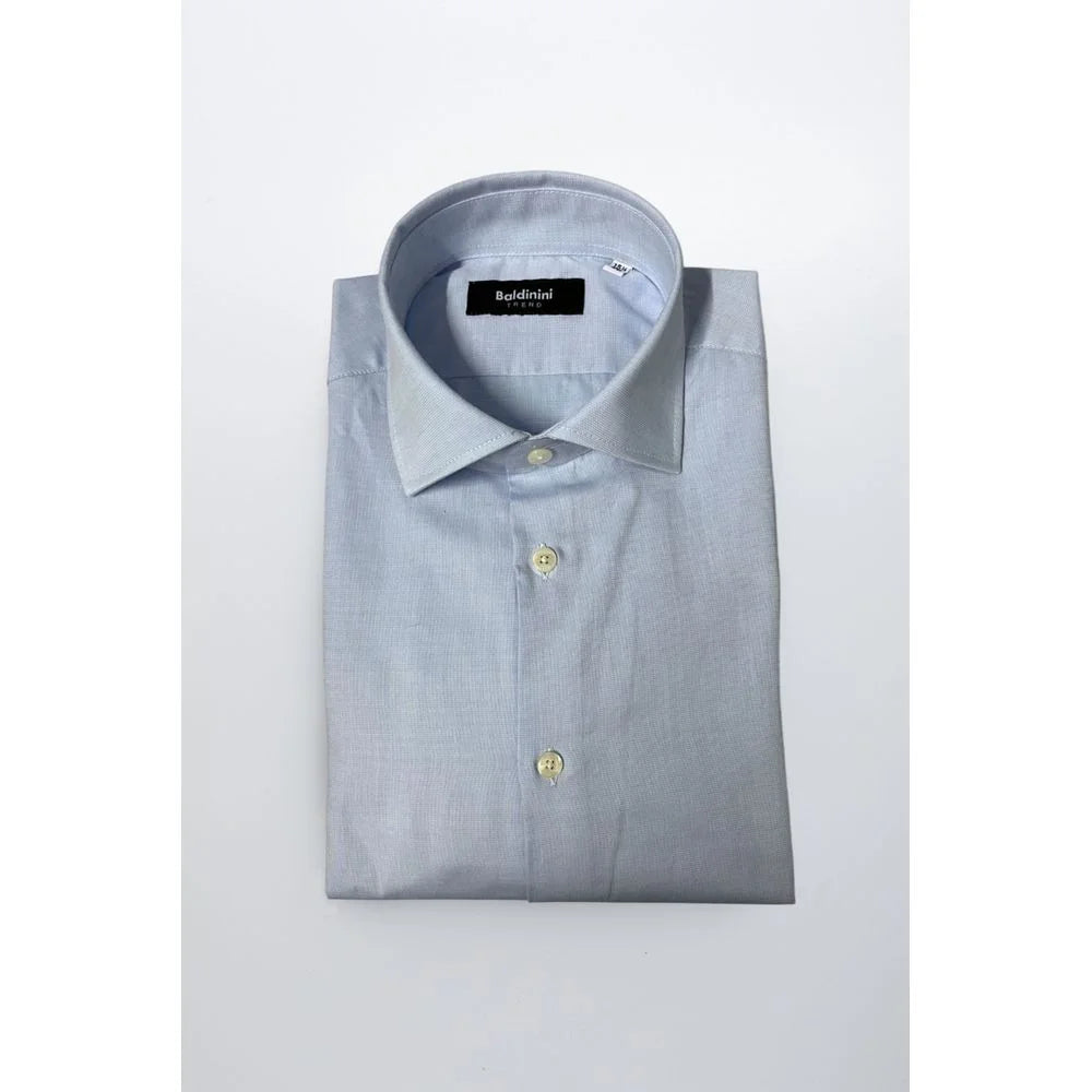 Baldinini Trend Light Blue Cotton Men Shirt