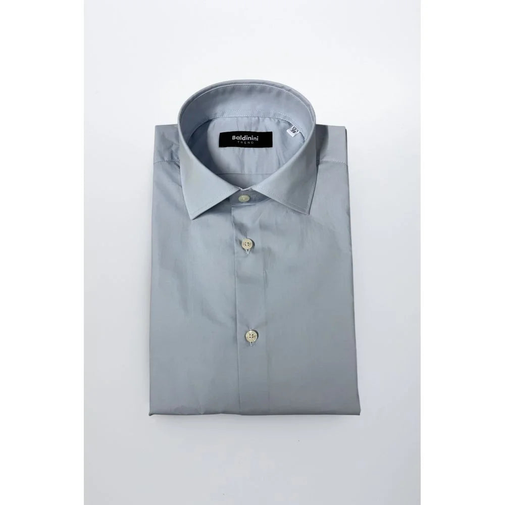 Baldinini Trend Light Blue Cotton Men Shirt