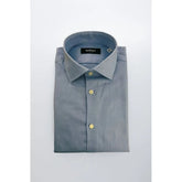 Baldinini Trend Light Blue Cotton Men Shirt