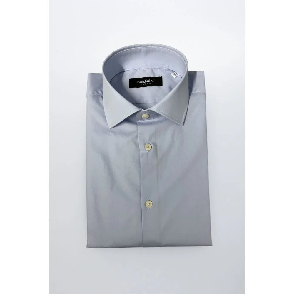 Baldinini Trend Light Blue Cotton Men Shirt