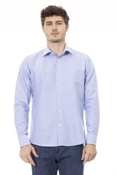 Baldinini Trend Light Blue Cotton Men Shirt - Shirts