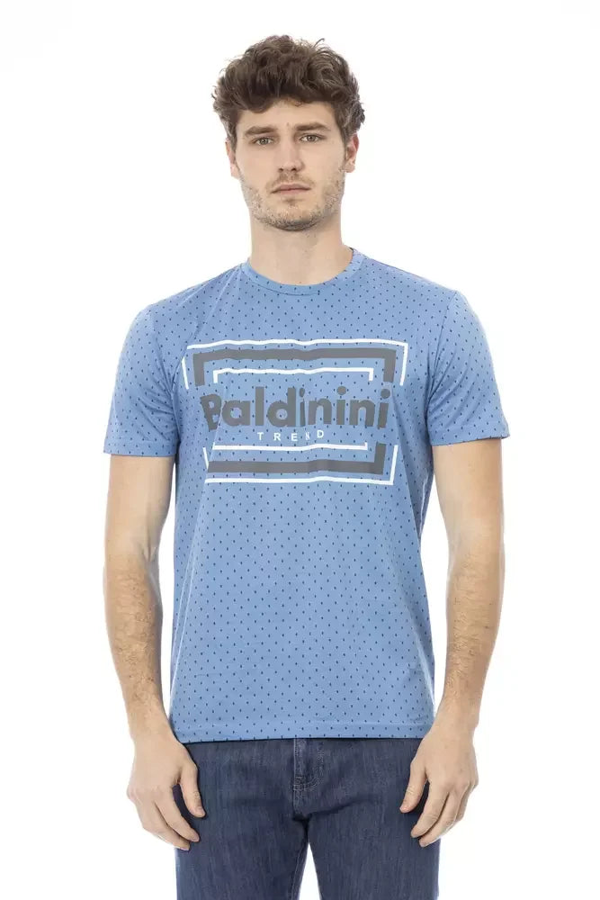 Baldinini Trend Light Blue Cotton Men T-Shirt - M - Polos