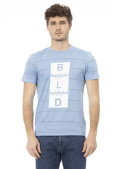 Baldinini Trend Light Blue Cotton Men T-Shirt - T-Shirts