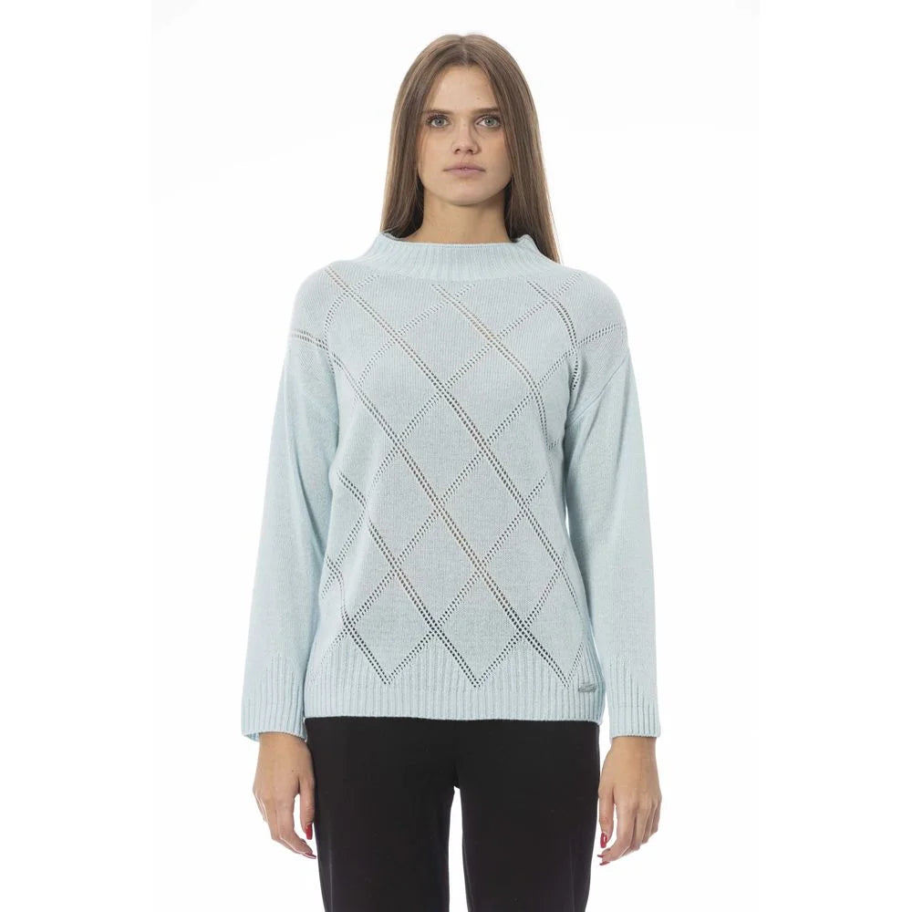 Baldinini Trend Light Blue Wool Women Sweater - M - Sweaters