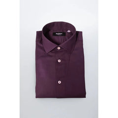 Baldinini Trend Purple Cotton Men Shirt