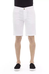 Baldinini Trend White Cotton Men Bermuda Short - IT44 | XS - Bermudas