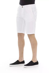 Baldinini Trend White Cotton Men Bermuda Short - IT44 | XS - Bermudas